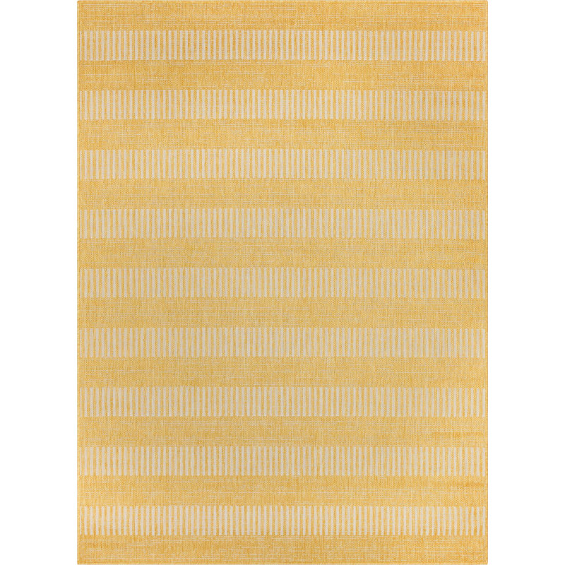 Well Woven Stria Modern Stripes Indoor/Outdoor Yellow FlatWeave Rug